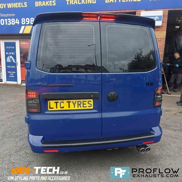 VW Transporter T5.1 Stainless Steel Custom Exhaust System Single Exit Twin Tailpipe (4)