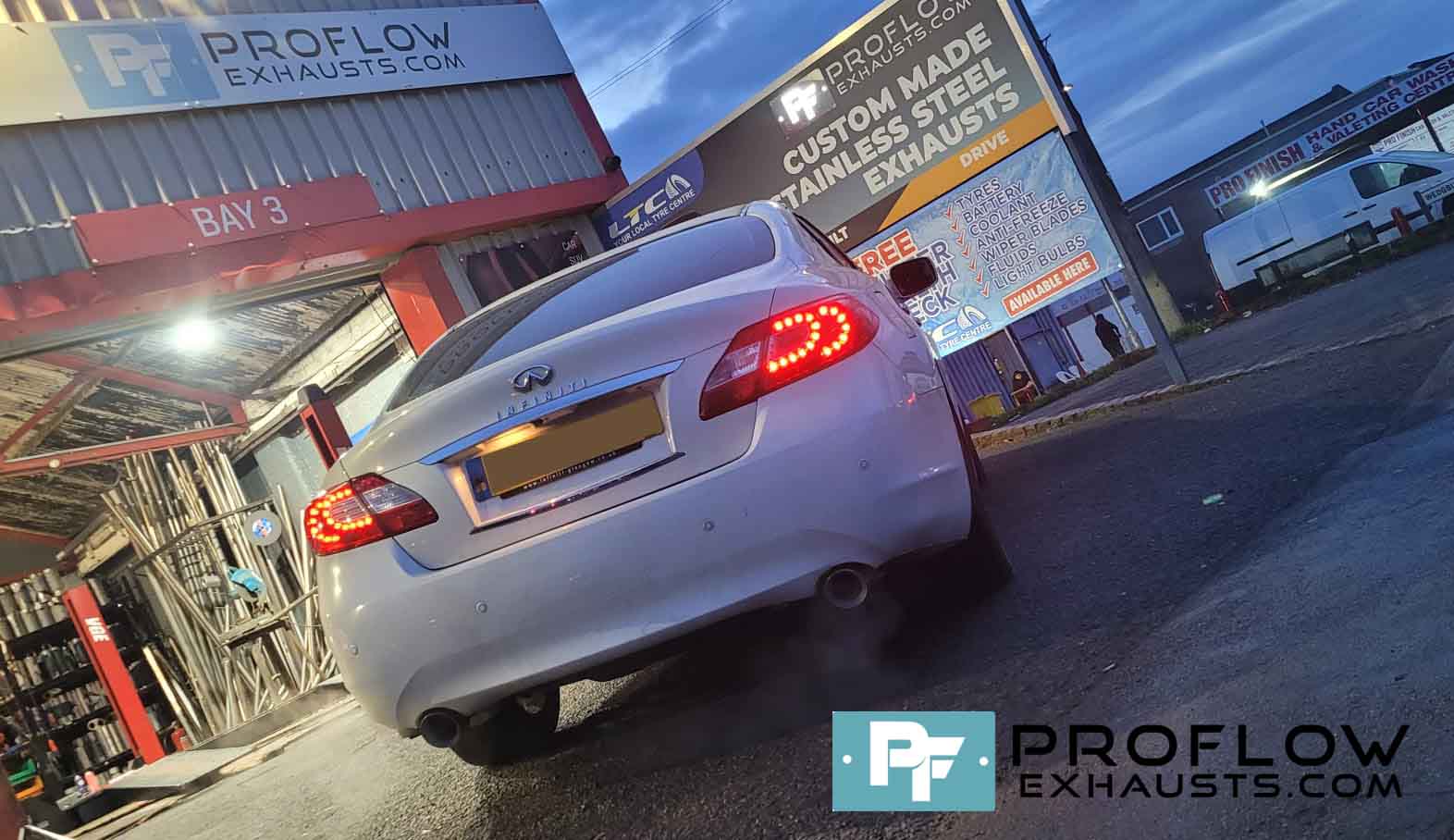 Proflow Custom Exhaust for Infiniti FX - Flex, Middle and Dual Rear Built from Stainless Steel